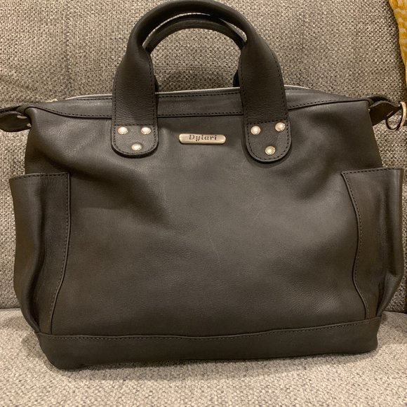 B. Makowsky Black Leather Convertible Backpack Tote main image 6